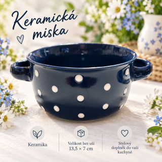 💙 Keramická miska s puntíky a oušky 💙