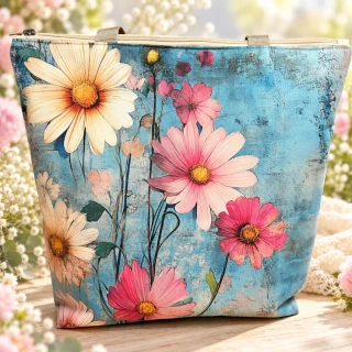 🌸👜 Taška na zip s květinovým motivem 🌿✨
