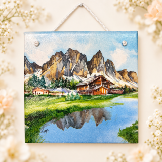 🏔️🌿 Keramická dlaždice – Horská pohoda 🏡✨